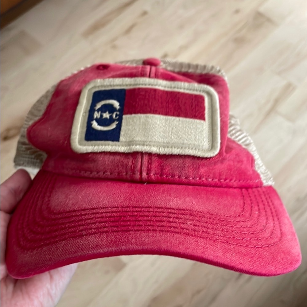 Red and Beige Trucker Hat
